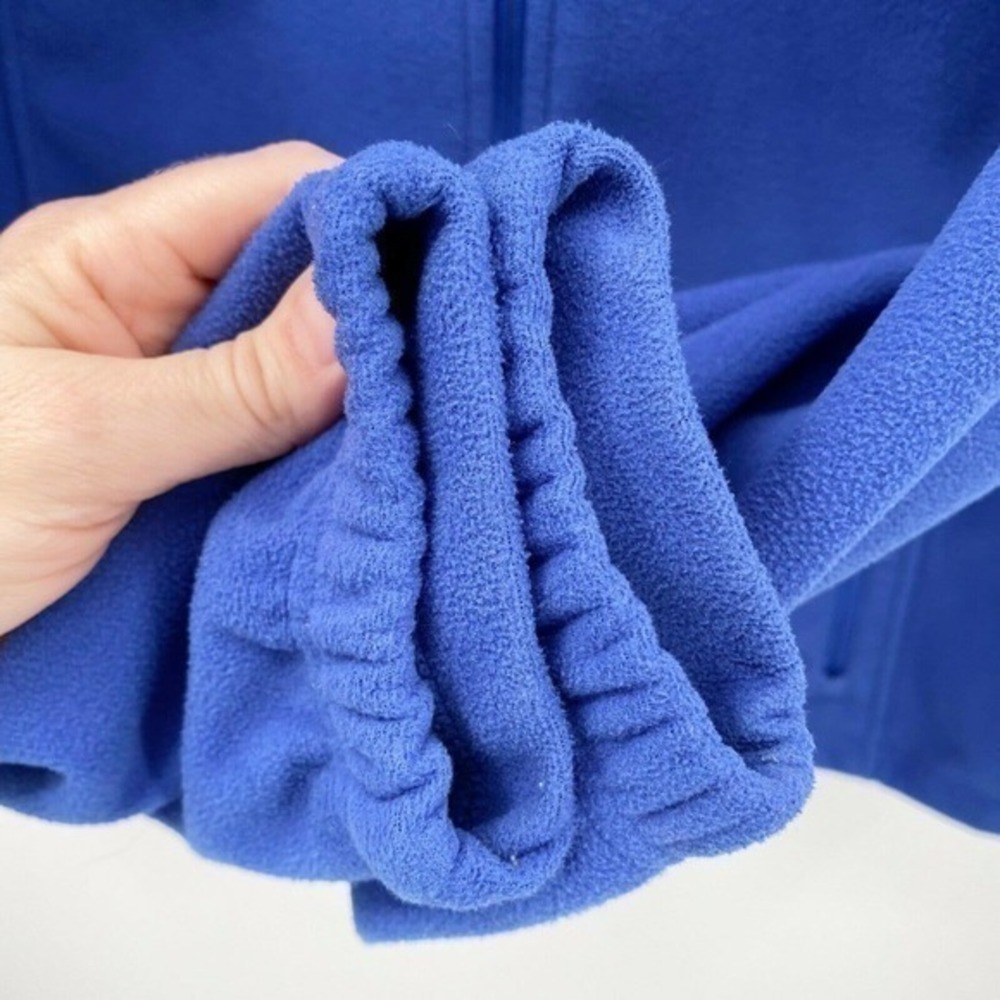 Lands End Women's Fleece Mid Weight Full Zip Jacket Blue Size M Zip Up Pockets - Picture 5 of 12